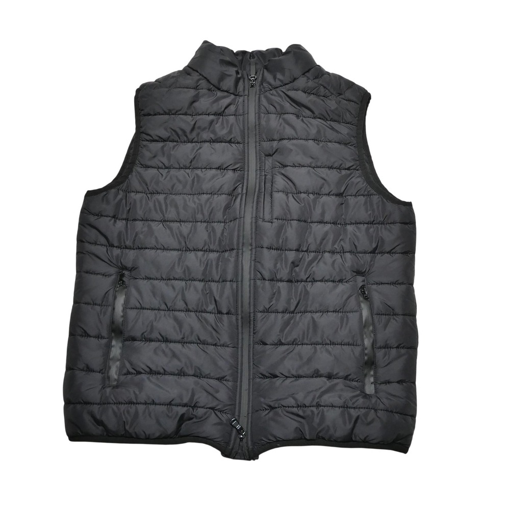 Tasc‎ Vest Mens Medium Black Quilted Insulated Puffer Full Zip Pockets Outdoor